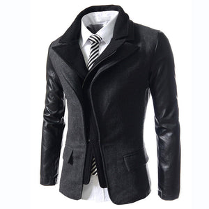 New Dress Fashion 2015 New Winter Men's Suits Dust Coat Men Slim Fit Solid Wool Male Overcoat Men's Casual suits 3color M-XXL