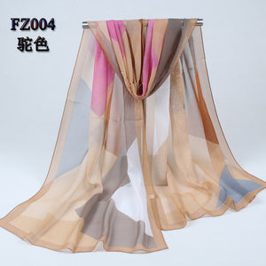 new arrival 2017 spring and autumn chiffon women scarf polyester geometric pattern design long soft silk shawl 004