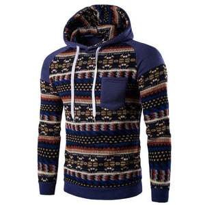 Fashion Men Blouse Retro Printing Long Sleeve Hoodie Hooded Sweatshirt Tops Jacket Coat Outwear Plus Size #LSW
