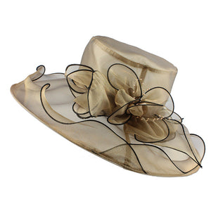 [FLB] Brim Foldable Wedding Dress Church Hats Beach Summer Fashion Hats For Women Gorras Sun Trilby Cap Sun Derby Hat