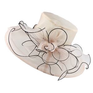 [FLB] Brim Foldable Wedding Dress Church Hats Beach Summer Fashion Hats For Women Gorras Sun Trilby Cap Sun Derby Hat