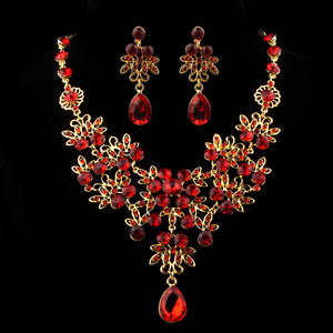 Prom Wedding Bridal Jewelry Crystal Rhinestone Necklace Earring Sets E